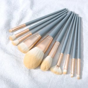 SUAKE 10 Pcs Heart of the Ice Brushes Ice Blue Handle Soft Brush Professional Gift Set Make up Cosmetics Tools Applicable for Eyeshadow Foundation Concealer Eyebrow Lip