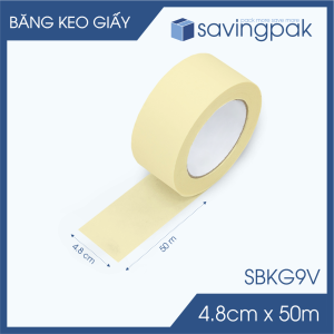SBKGxV - Block 12 cuộn băng keo giấy băng dính giấy khổ 1.2cm - 2.4cm - 4.8cm - Chiều dài 50m