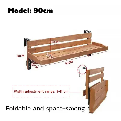 Folding Table Balcony Hanging Folding Desk Outdoor Bar Table Installation-free Computer Table Nordic