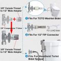Brass Angle Stop Add-A-Tee Valve for TOTO Washlet Bidet and Handheld Sprayer, 3/8 Inch Compression Shut Off 3 Way Diverter Connector, 3/8"x3/8"x3/8" or 1/2" Toilet T Adapter. 