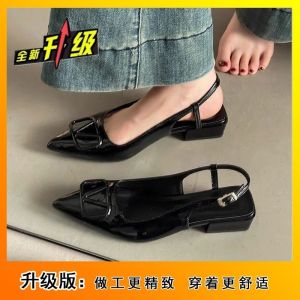 Free Shipping 2026 Summer New Pointed-Toe Sandals Elegant And Stylish Closed-Toe Sandals With Back Straps Fashionable Half-Slipper Shoes
