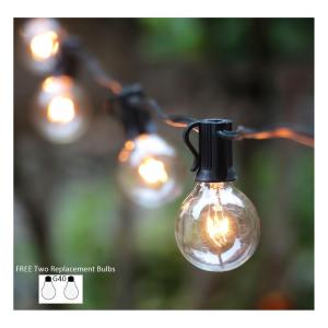 760 cm G40 Waterproof Globe String Lights with 25x Clear Bulbs 220v in Warm White UL listed Backyard Patio Lights Hanging Indoor/Outdoor String Light for Bistro Pergola Deckyard Tents Market Cafe Gazebo Porch Letters Party Decor