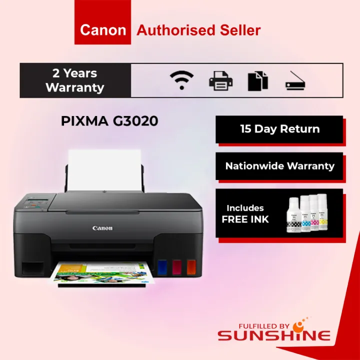 Canon Pixma G3020 G3730 G3770 Wireless All-In-One Ink Tank Printer