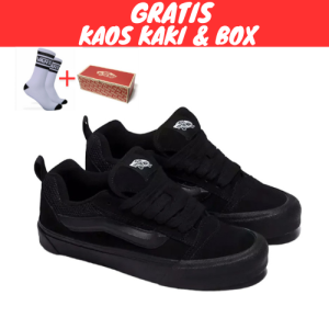 Vans Knu Skool Full black black Sneakers for Men and Women Sepatu Sekolah Knu Skool full black