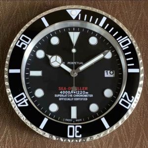 Wall clock hall room metal luminous battery mirror wall clock Daytona water ghost logFast shipping