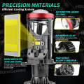 2PCS Led H4 Y7D Mini Projector - Mini Projie H4 Y7 Super Terang 200W LED Lens Original Sangat Terang. 