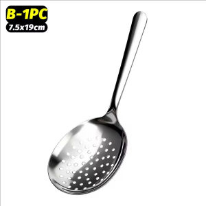 2Pcs Large Stainless Steel Ladles For Serving Soup Rice Slotted Spoon Kitchen Utensils For Daily Use