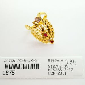 Cincin Vanki Design Indian Saiz 15 17 19 21  Emas 916 Yon Hing