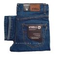 Uvall Celana Jeans Denim Panjang Pria Jumbo Standar Reguler Fit Cowok Hitam Pekat. 