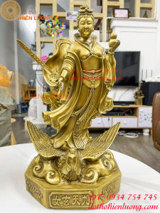 Tượng cửu thiên huyền nữ phong thủy bằng đồng 2 cỡ: Cao 28cm và Cao 40cm