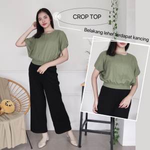LDO Atasan / Blouse Lengan Pendek Crop Top Allsize Fit