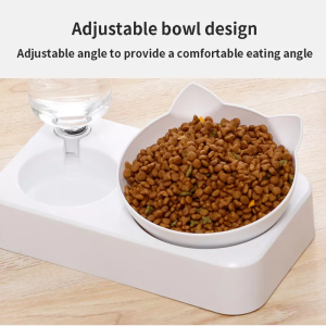2in1 Detachable Elevated Pet Feeder Bowl and Automatic Water Dispenser (Dog/Cat) EatingBowl