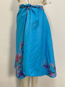 [Free Size] Calla Batik A-Line Wrap Skirt Pario Instant Mix Cotton (L)72cm Malaysia NB020301
