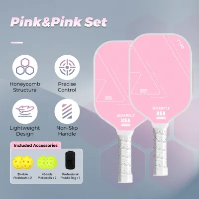 SOARFLY 1 pair Pickleball Paddles Set–T700 With 4 Balls And Storage Bag Professional Competition Level Racket Lightweight & Durable Racket