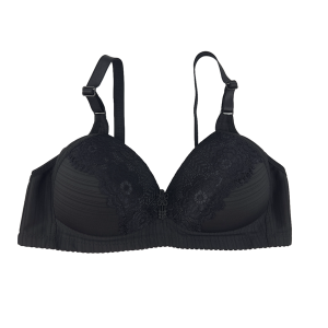 Lace with Line Design Thin Span Soft Cup BC 38~44 Wireless Breathable Gather Bra / Baju Dalam Wanita Tanpa Wired 3 rows [#337 AYMI]