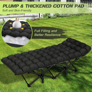 Folding Bed with Foam Heavy Duty Army Bed Outdoor Military Camping Bed Single Bed Adjustable Portable Bed for Home Lightweight Compact Bed for Travel Home Office Nap