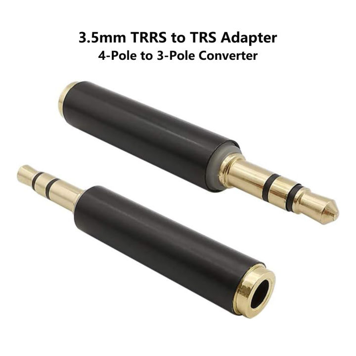 TRRS to TRS Adapter 3.5mm Plug Jack Connector Converter for Microphone ...