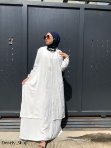 Abaya Alvira dress Gamis Abaya Crinkle Airflow - Abaya Aplikasi Payet Swaroski Mewah /ootd kekinian