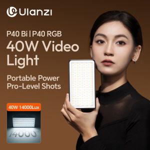 Ulanzi P40 Bi/P40 RGB 40W Video Light 14000Lux 37Wh with LED Display for Portrait Photography Livestreaming Shoot Light Painting
