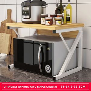 Rak oven Rak microwave Rak bumbu Rak dapurrangka rak panci rak penyimpanan serbaguna