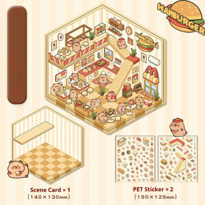 3D Fun Mini House Stickers Make Your Own Mini Scenes Stickers Mini Room Craft Stickers for Relief Stress Pass The Time Creative 3D Simulation Cabin Stickers