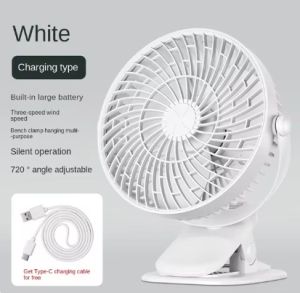3-Speed Rechargeable Portable Clip-On Fan – Perfect for Strollers Baby-Friendly & Quiet Cooling (SG Seller)