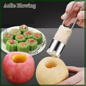 Aolie Stainless Steel Fruit Core Remover Apple Pear Bell Peppers Pitter Extractor Tool Versatile Vegetable Core Puller Kitchen Gadgets