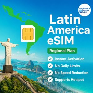 Latin South America eSIM 18 Countries Supports Hotspot High Speed Data Ecuador Guatemala Hondura