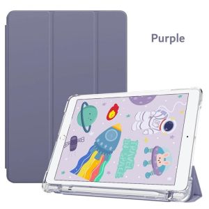 IPAD GEN 5/6 9.7 INCH FLIP CASE TRANSPARENT SOFT CASING WITH SLOT PEN