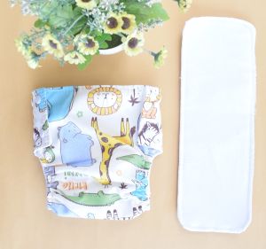 POPOK KAIN BAYI CUCI ULANG CLODI CLODY CLOTH DIAPER TYPE KANCING MOTIF KARAKTER LAPISAN LEMBUT + INSERT 4 LAYER