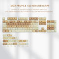 Wopier 134 Key Gỗ Óc Chó Chủ Đề Moa Hồ Sơ phím cơ PBT Dye-Thăng Hoa Hải Quan Key Mũ Cho 61/64/68/84/75/87/96/98/104/108 Cherry MX Chuyển Đổi Chơi Game Bàn phím cơ. 