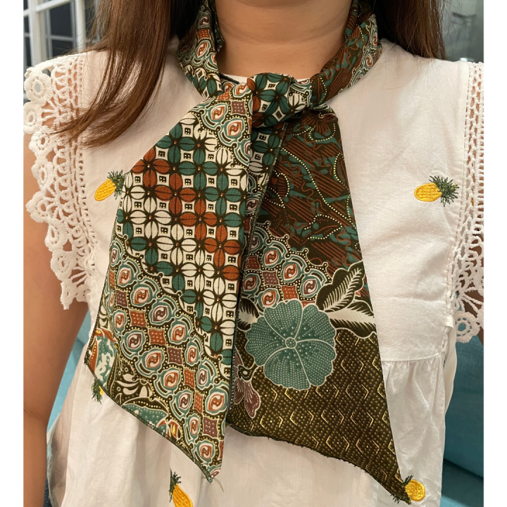 Syal Scarf Batik Dasi Souvenir Local Batik Aksesoris Wanita