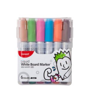 ปากกาไวท์บอร์ด  ปากกาเคมีลบได้ ปากกาเมจิกลบได้  erasable pen  erasable marker โมนามิ ชุด 6 สี MONAMI Sigma Flo Liquid WHITE BOARD MARKER