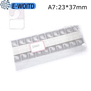 E-WOITD  100pcs PVC Slot Hole Adhesive Hang Tags Hook Merchandise Box Bag Hangers Display