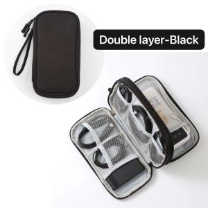 Double-layer Digital Bag Travel Business Charger Cable Cord USB Storage Bag 2-layer Cable Organizer Bag