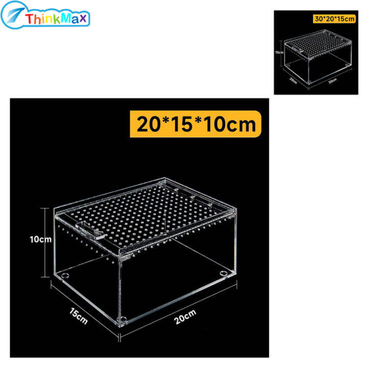 Transparent Acrylic Reptile Breeding Box Spider Lizard Amphibian ...