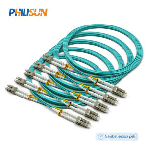 LC/UPC to LC/UPC Duplex OM3 50/125 μm Bend-Insensitive Fiber Optic Patch Cord 2.0 mm Aqua LSZH 1-20 m 1 or 5 Cables PHILISUN