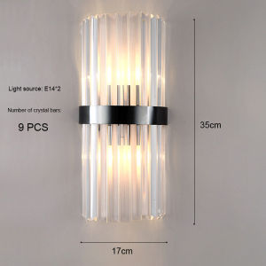 Light Luxury LED Wall Lamp Crystal Wall Light Modern Nordic Sconces Indoor Lighting Home Decor for Living Room Bedroom Bedside