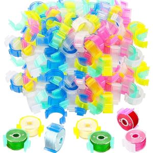 20PCS Sewing Bobbin Clips Bobbin Holder Clips Plastic Bobbin Holder Clamps Thread Clips Sewing Machine Tools for Thread Spool (Random color)