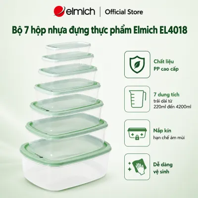 ( Sale 10.10)Bộ 7 hộp nhựa đựng thực phẩm Elmich EL4018