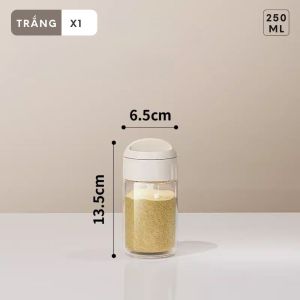 Lọ đựng gia vị thủy tinh FEEKA có thìa chống ẩm hũ thủy tinh đựng gia vị cao cấp 250ml