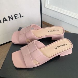 [Free Shipping] WomenS High-Heeled Shoes Versatile Slip-On Sandals For Outdoor Wear Stylish And Fashionable With Soft Soles