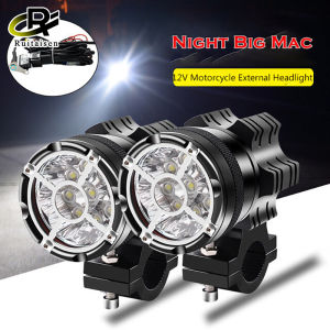 Motorcycle Led Headlight 6LED 6000K Waterproof Driving Spot Fog Lights External MOTO Accessories bulb 6D H 12V