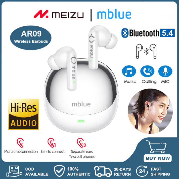 MEIZU mblue AR09 TWS Wireless Earbuds Noise Reduction HIFI HD Sports  Bluetooth Low Latency Wireless Headphones
