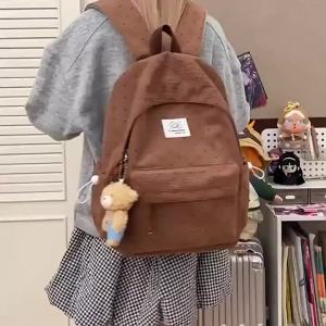 New cross-border forest-style fresh and simple backpack Korean style ins Middle and high school student backpack with polka dots for girls