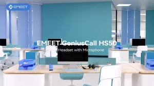 EMEET Wired Headset with Microphone USB Headphones ENC Noise Cancelling Office Cable Earphones for Phone/PC Computer