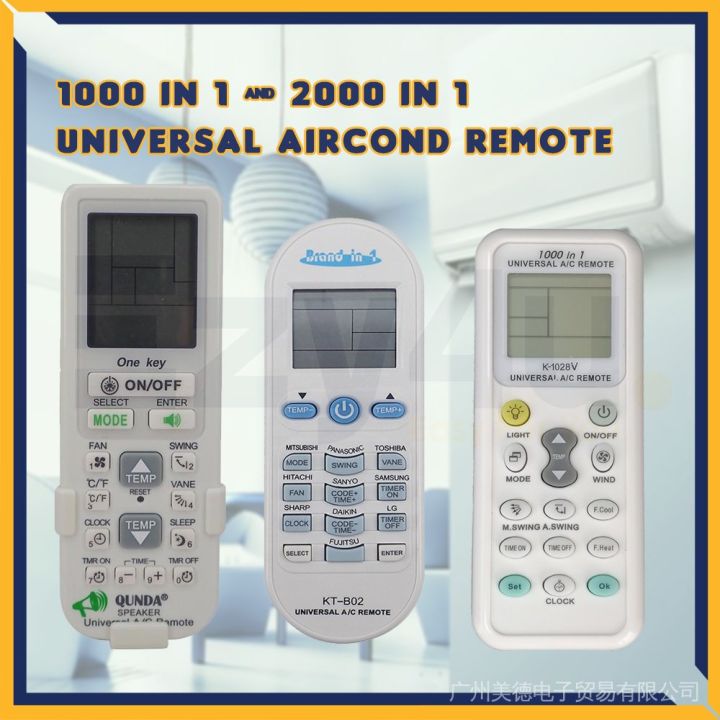 2000 in 1 Universal aircond remote control air conditioner remote KT ...