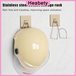 Heabety  Motorcycle Helmet Rack Wall Mount Metal Bike Helmet Holder Mount Stainless Steel Bicycle Helmet Display Hanger Stand