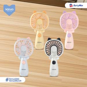 KLEVO KYOMI KIPAS ANGIN GENGGAM KARAKTER KUCING Portable Handy Mini Fan Rechargeable