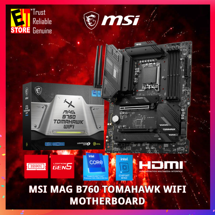 MSI MAG B760 TOMAHAWK WIFI Chipset INTEL B760 DDR5 HDMI Motherboard ...